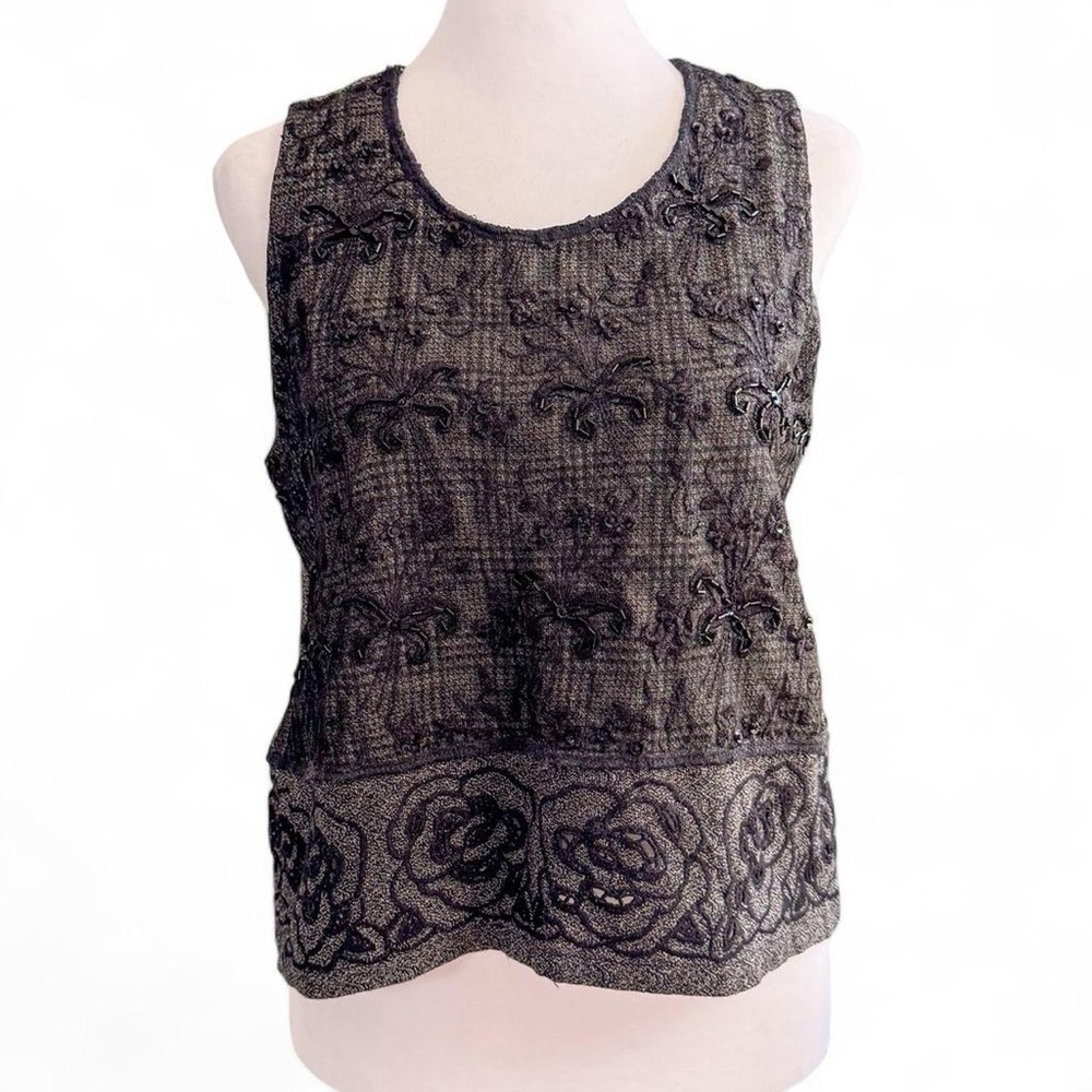 Vintage 90’s Faith Black and Gray Women's Top